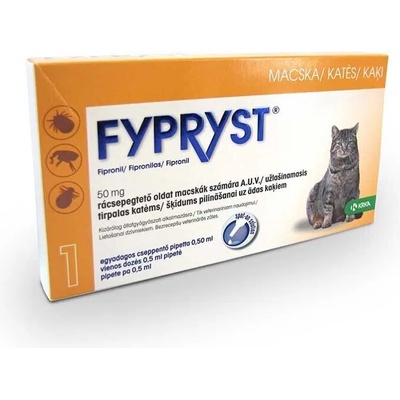 КРКА Fypryst 50 mg Фиприст за котки пипета против бълхи и кърлежи