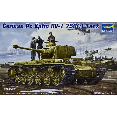 Trumpeter German Pz.Kpfm KV-1 756r Tank 1:35