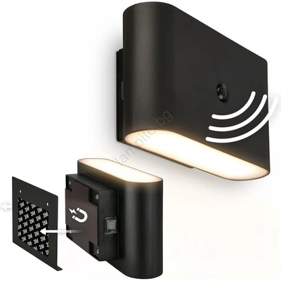 Briloner 3878015 - LED акумулаторна стенна лампа с датчик CHAT, LED/3W/5V, 2000 mAh, черна (BL2165)