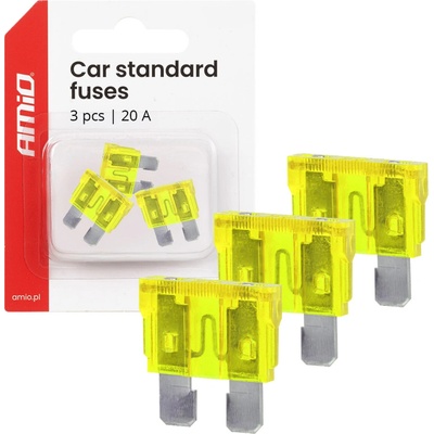 Autopoistky STANDARD púzdro 3 ks 20A AMIO-05107
