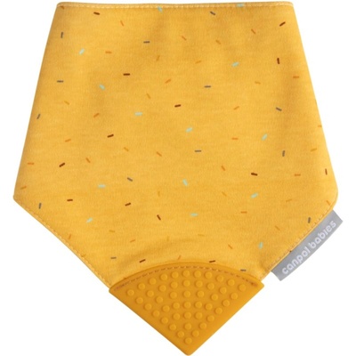 Canpol Babies Cloth Bib with Teether лигавник с гризалка Yellow