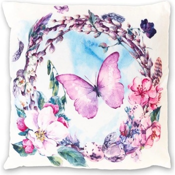 Nexos 86406 vankúš Motýľ a kvety 40x40