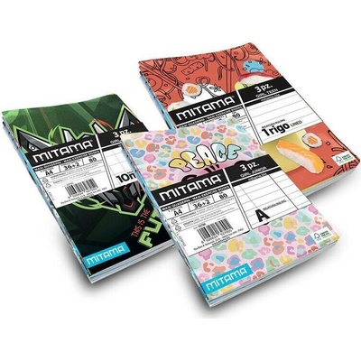 MITAMA Sešit Fantasy colours A4 linkovaný 36 mix motivů 3ks