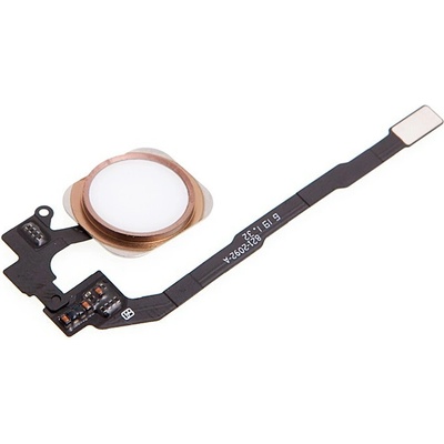 AppleMix Obvod tlačidla Domov vrátane kovového rámu a tlačidla Domov pre Apple iPhone 5S / SE - Biela / ružovo zlatá (Rose G