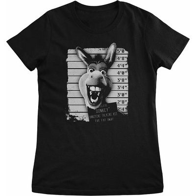 Shrek tričko, Donkey MugShot Girly Black – Zboží Dáma