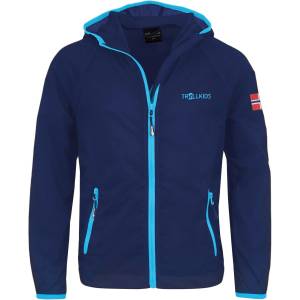 TROLLKIDS Детско ветрозащитно яке Trollkids Kids Fjell Running Jacket Windproof jacket - Navy / Medium Blue - размер 110 (EU) (718-0014-0413)