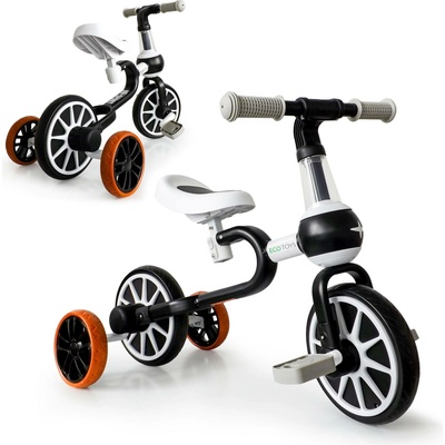 ECOTOYS Odrážedlo s pedály a postranními kolečky černé