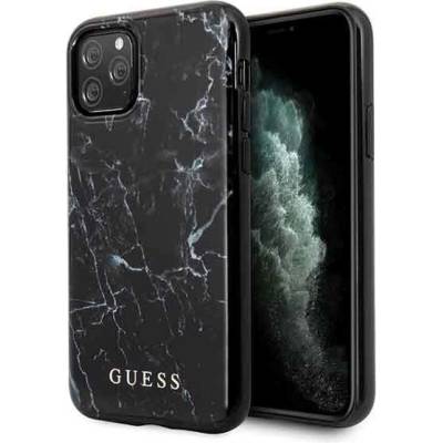 GUESS Marble Case - дизайнерски кейс с висока защита за iPhone 11 Pro (черен)