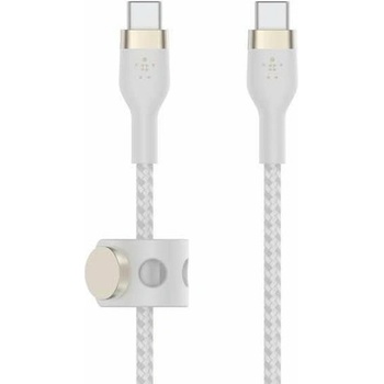 Belkin Кабел Belkin Boost Charge Pro Flex (CAB011bt2MWH), от USB C(м) към USB C(м), 2m, 60W, бял (CAB011bt2MWH)