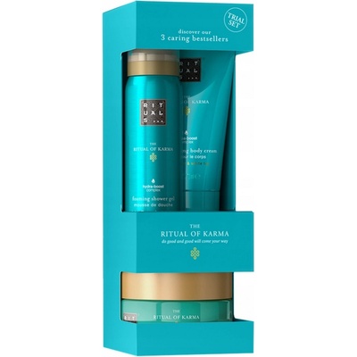 Rituals The Ritual of Karma sprchový gel 50 ml + tělový krém 70 ml + tělový peeling 125 g dárková sada – Zboží Mobilmania