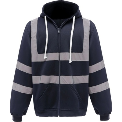 Yoko mikina HVK05 Hi Vis s kapucí výstražná Navy