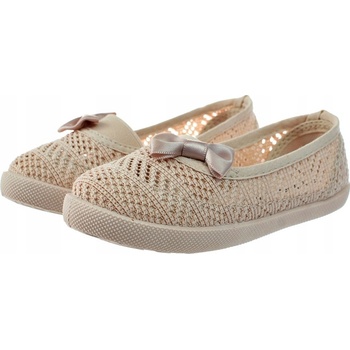 Dětské krajkové baleríny s mašličkou ažurové 6282