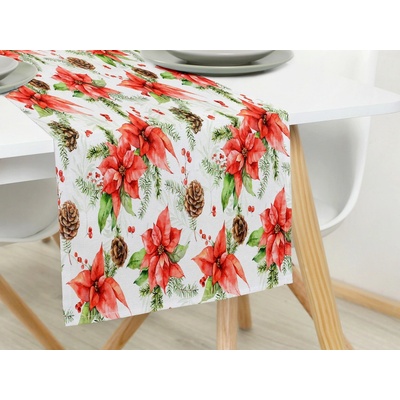 Dreamy Linens Vianočné prostieranie behúň bavlnený Vianočná hviezda 35x180 cm