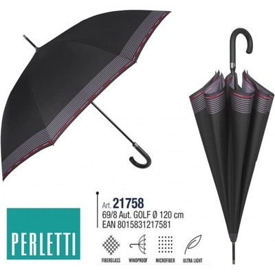 Perletti 21758 Technology deštník pánský holový černý