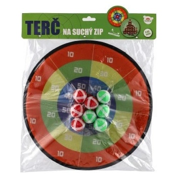 Teddies Terč na suchý zip oboustranný 34cm + míčky 8ks v sáčku
