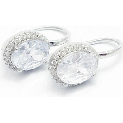 Zlatnictví U Kostela dámské náušnice s bílým kamenem 325b