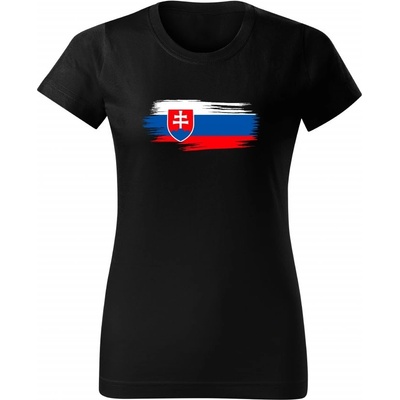Trikíto dámské tričko Vlajka Slovenska Bílá