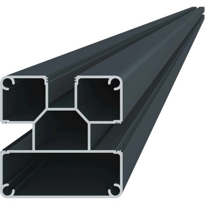 Hliníkový plotový sloupek s montážní patkou 76 x 76 x 1 849 mm, s drážkami pro lamely, antracit RAL7016