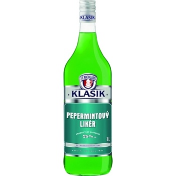 Klasik Pepermitový Likér 25% 1 l (čistá fľaša)