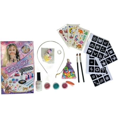 Toybit Toybit sada tetování Glitter se šperky a nálepkami 18 ks (KRTB2221)