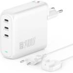 4smarts Зарядно за Macbook с USB-C x3, 4Smarts Flex Pro GaN 140W, Бял (544140)