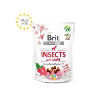 Image 1 of Brit Care Crunchy Cracker - лакомство за кучета с насекоми, агнешко и малини за здравословно храносмилане 200гр