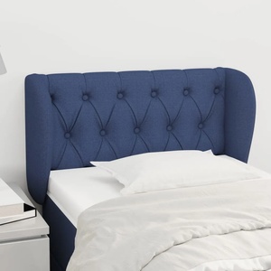 vidaXL Горна табла за легло с уши, синя, 83x23x78/88 см, плат (3117460)