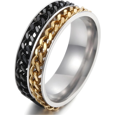 HARAHU Пръстен WA-17059 - Черен / Златен / 62mm KP17059 (WA-17059)