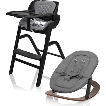 ZOPA Set židlička Inspira + novorozenecký set + houpací základna Berry Black