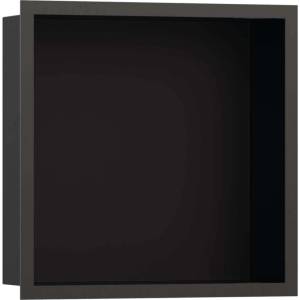 Hansgrohe XtraStoris Individual - Ниша за вграждане в стена с дизайнерска рамка, 30x30x10 см, матово черно/браширан черен хром 56098340 (56098340)