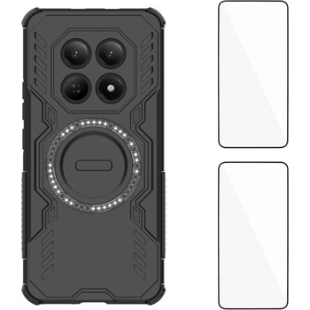 Xiaomi Магнитен калъф WANLONFENG DJ за Xiaomi Redmi Note 15 Pro+ 5G / Poco M8 Pro 5G с 2 бр. Стъклен Протектор - PC+TPU - 4 Цвята
