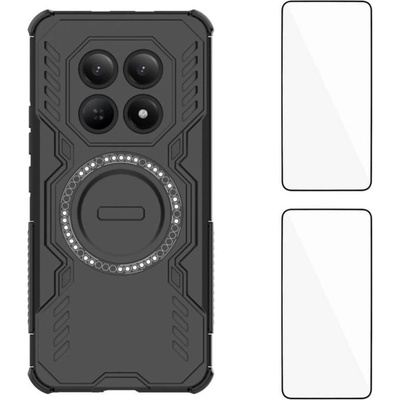 Xiaomi Магнитен калъф WANLONFENG DJ за Xiaomi Redmi Note 15 Pro+ 5G / Poco M8 Pro 5G с 2 бр. Стъклен Протектор - PC+TPU - 4 Цвята