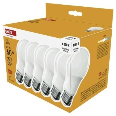 Emos LED žárovka Basic A60 / E27 / 8,8 W (60 W) / 806 lm / n