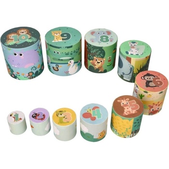 Adam Toys Kubus pyramida skládanka 10 ks Safari