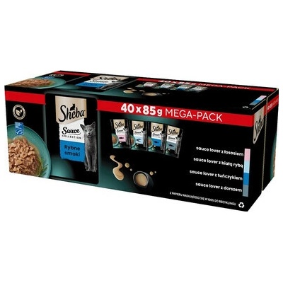 SHEBA Sauce Collection rybacie maškrty v omáčke 40 x 85 g
