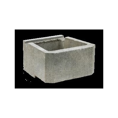 CUP STONE velký hladký Bílá natur-černá C8
