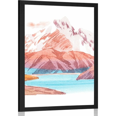 Plakát krásná horská krajina - 20x30 black