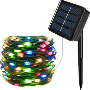 HARAHU Led светлини със соларен панел - 20м (200 led крушки) - Многоцветен kp36362