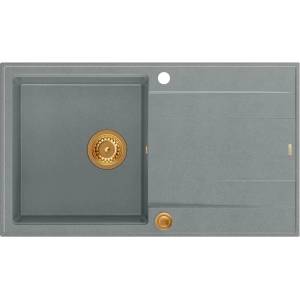 Quadron Unique Evan 111 вградена композитна мивка сива - медна 86x50 см (HCQE8650U5_PVDC1_P2O) Мивка за вграждане