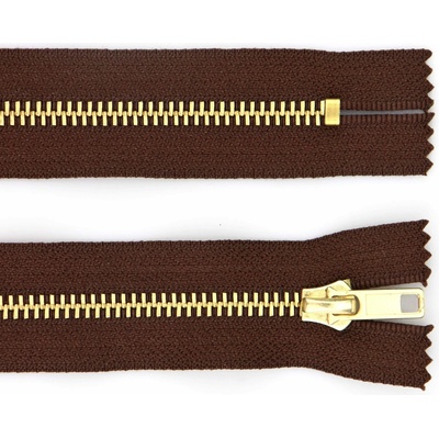 Pro Háčkování Kovový zip nedělitelný 6 cm, Ø 6 mm tmavě hnědý