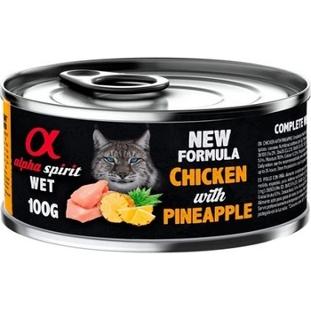 Alpha Spirit Complete wet cat food - консерва за котки с Пиле и ананас, 93% месо и 4% плодове - 100 гр 6005809