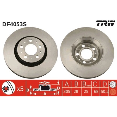 Brzdový kotúč TRW DF4053S