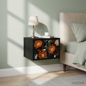 vidaXL Стенен шкаф за нощно шкафче LOCHEM Черен дъб 36 x 33 x 25 см (8007435)