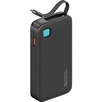 USAMS Powerbank, 10000 mAh, USAMS, 20 W, USB-C, прибиращ се, черен, 66x24x133mm (USA001396) (USA001396)