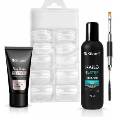 Silcare polygel candy peach sparkle 30 g set