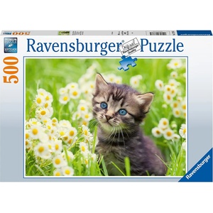 Ravensburger Пъзел Ravensburger от 500 части - Коте на поляната (17378)