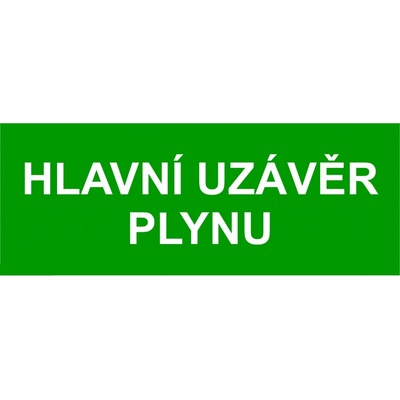 Walteco Hlavní uzávěr plynu (zelená), 210x80mm, samolepka , 20078