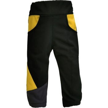 Dětské softshellové kalhoty zimní Černá Žlutá