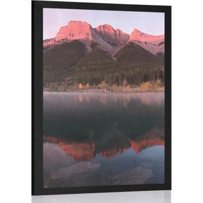 Plakát západ slunce nad Dolomity - 40x60 white