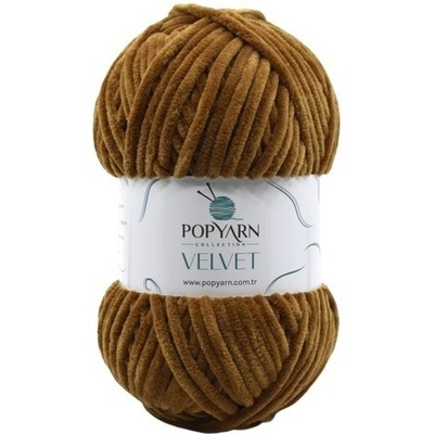 POPYARN Pletací příze Velvet B09 - hnědá